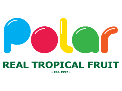 Polar Real Tropical Fruit Logo. A local partner featured at the Walker Dairy Bar in Aylmer Ontario.